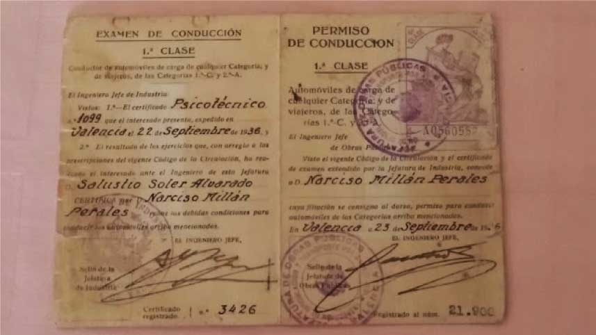 Permiso de Conducción año 1936.